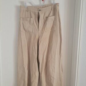 Wide leg khaki pants